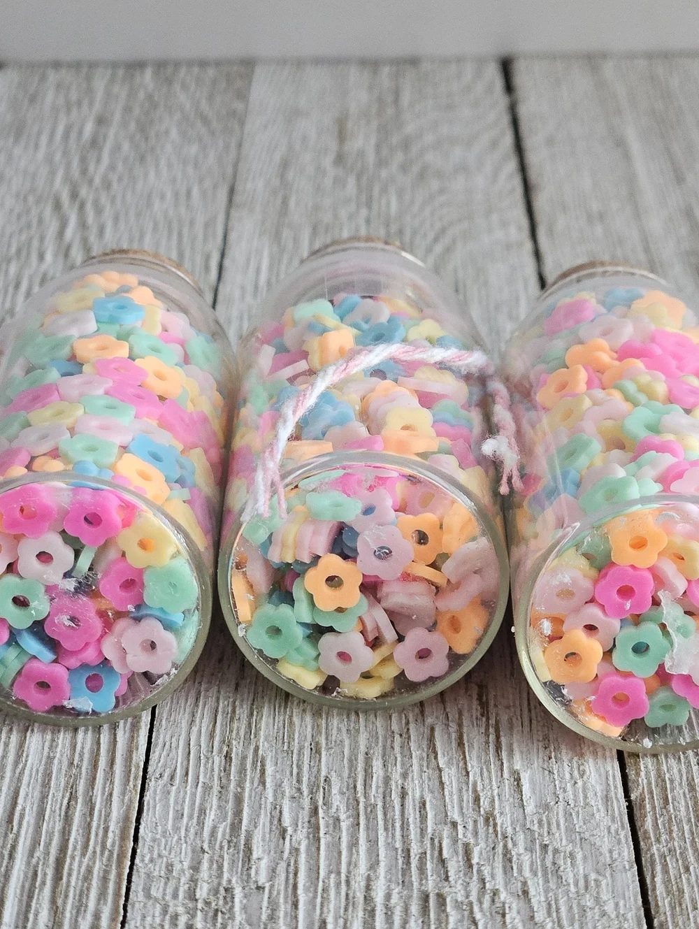 3-Pack Jar of Miniature Plastic Beads Multi-Colored Pastel Crafting Sewing DIY